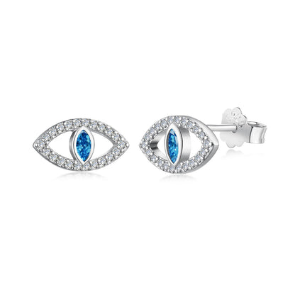 [Love's Uplift]Blue Devil Eyes Hollow Stud Earrings