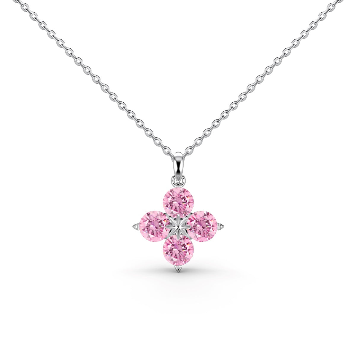 [Love's Uplift]Four-Leaf Clover And Eight-Pointed Star Necklace