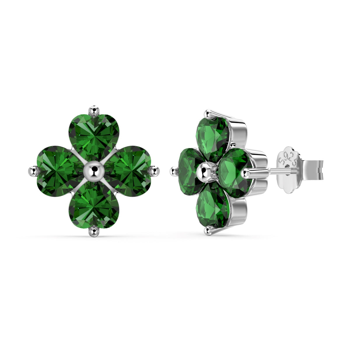 [Love's Uplift]Four-Leaf Clover Ball Earrings