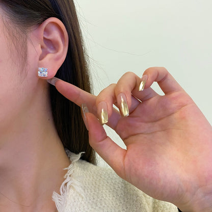 [Love's Uplift]Ornate Square Shape Earrings