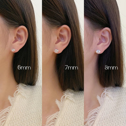 [Love's Uplift]Dainty Round Shape Earrings