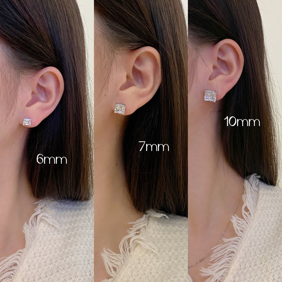 [Love's Uplift]Delicate Square Shape Earrings