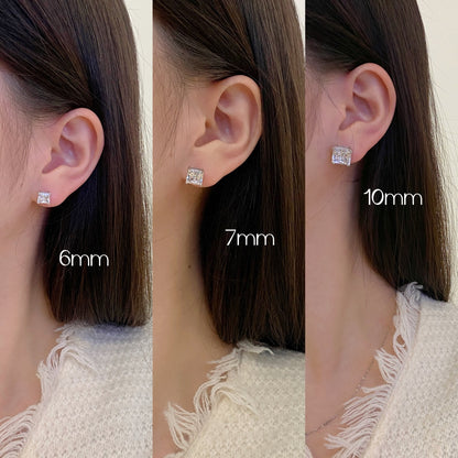[Love's Uplift]Delicate Square Shape Earrings