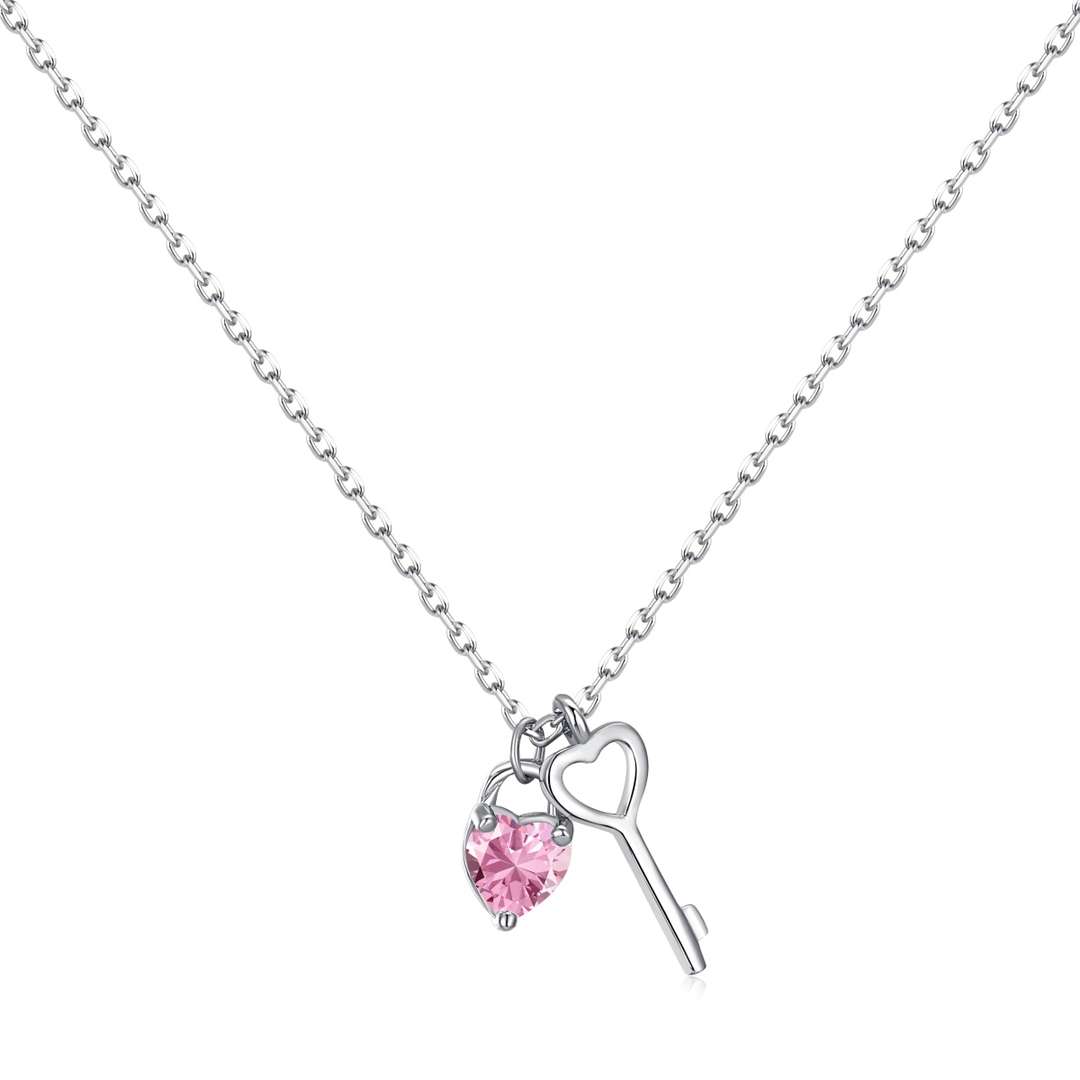 [Love's Uplift]Unique Heart Shape Key Pendent Necklace