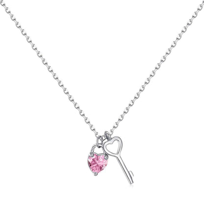 [Love's Uplift]Unique Heart Shape Key Pendent Necklace