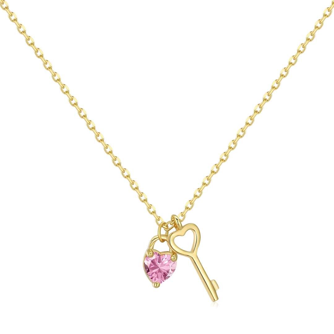 [Love's Uplift]Unique Heart Shape Key Pendent Necklace