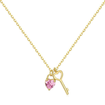 [Love's Uplift]Unique Heart Shape Key Pendent Necklace