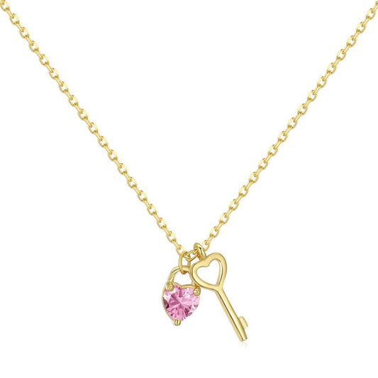 [Love's Uplift]Unique Heart Shape Key Pendent Necklace