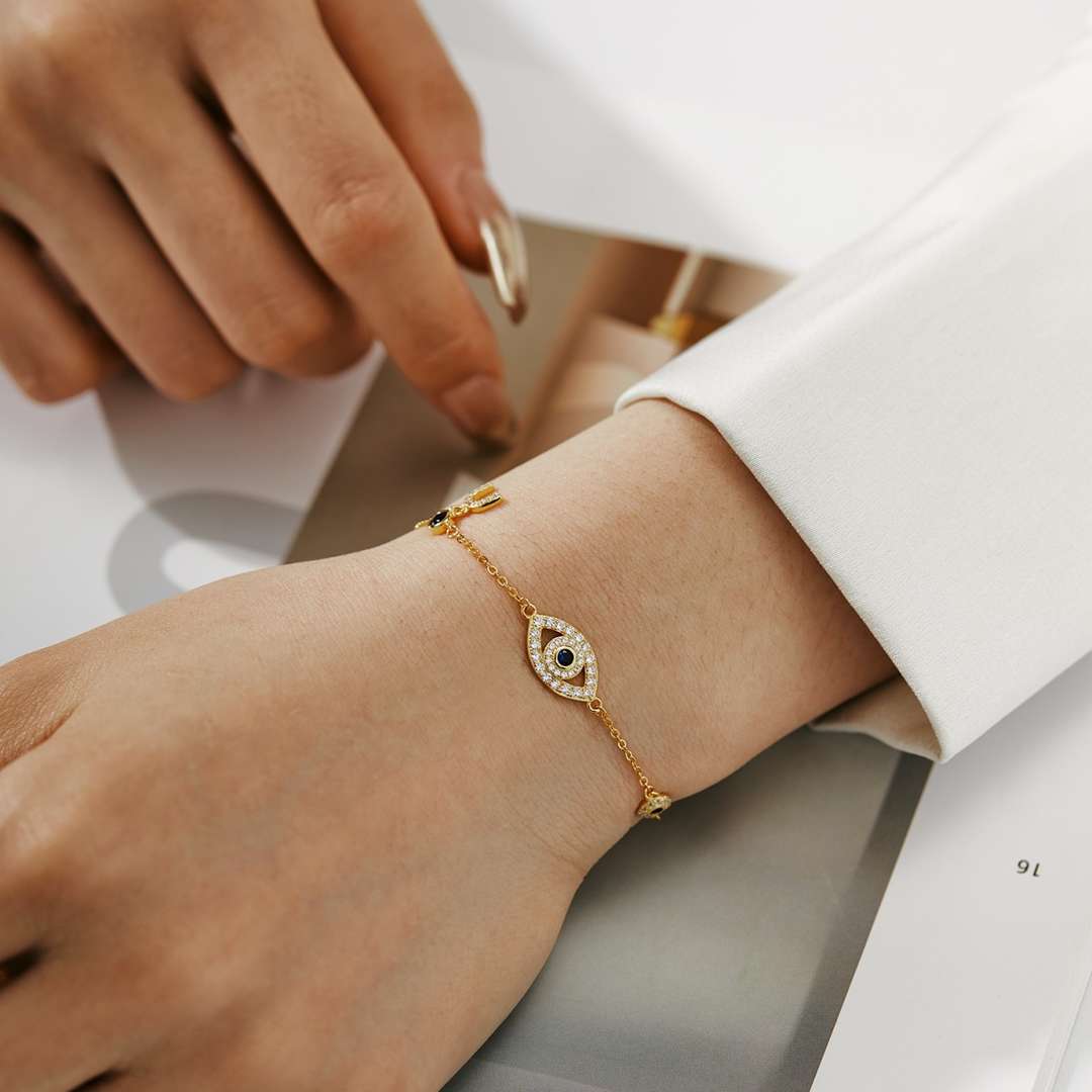 [Love's Uplift]Dainty Eye Shape Necklace