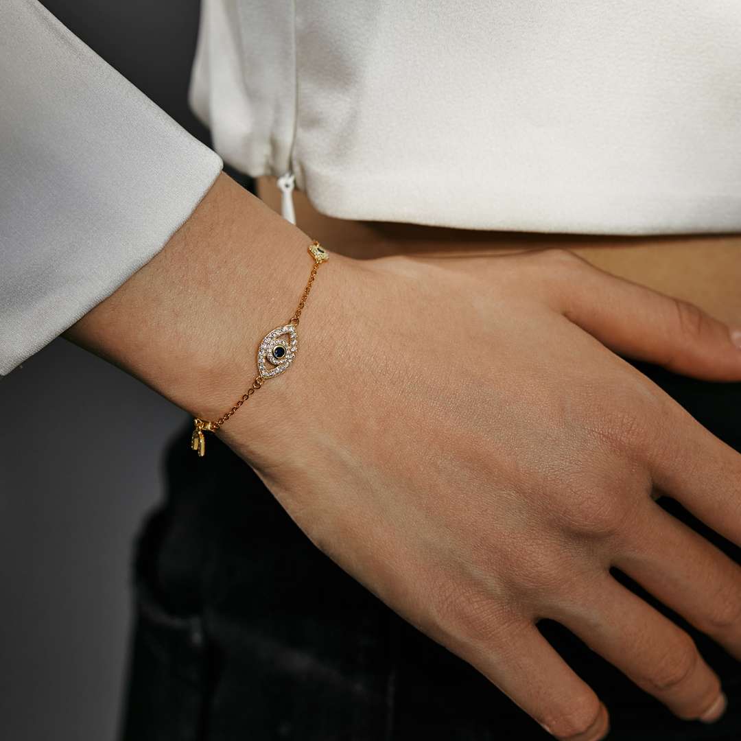 [Love's Uplift]Dainty Eye Shape Necklace