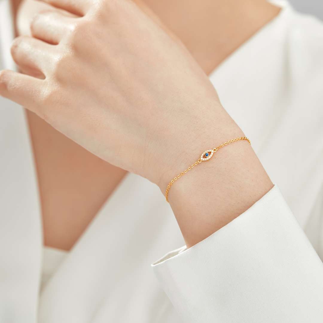 [Love's Uplift]Evil Eye Shape Necklace