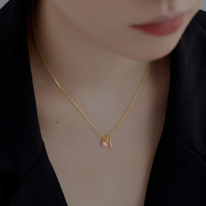 [Love's Uplift]Unique Heart Shape Key Pendent Necklace