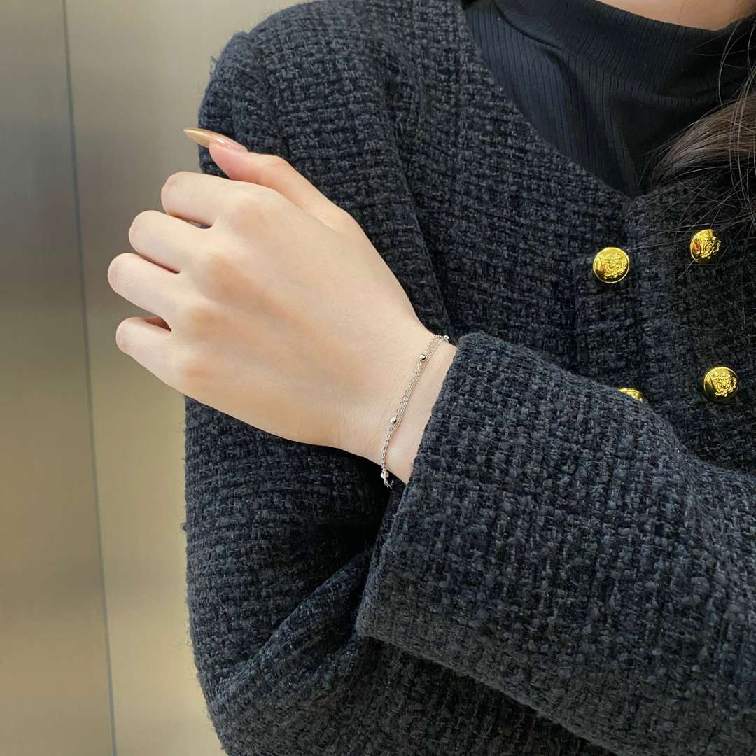 [Love's Uplift]Delicate Bead Double Layer Bracelet