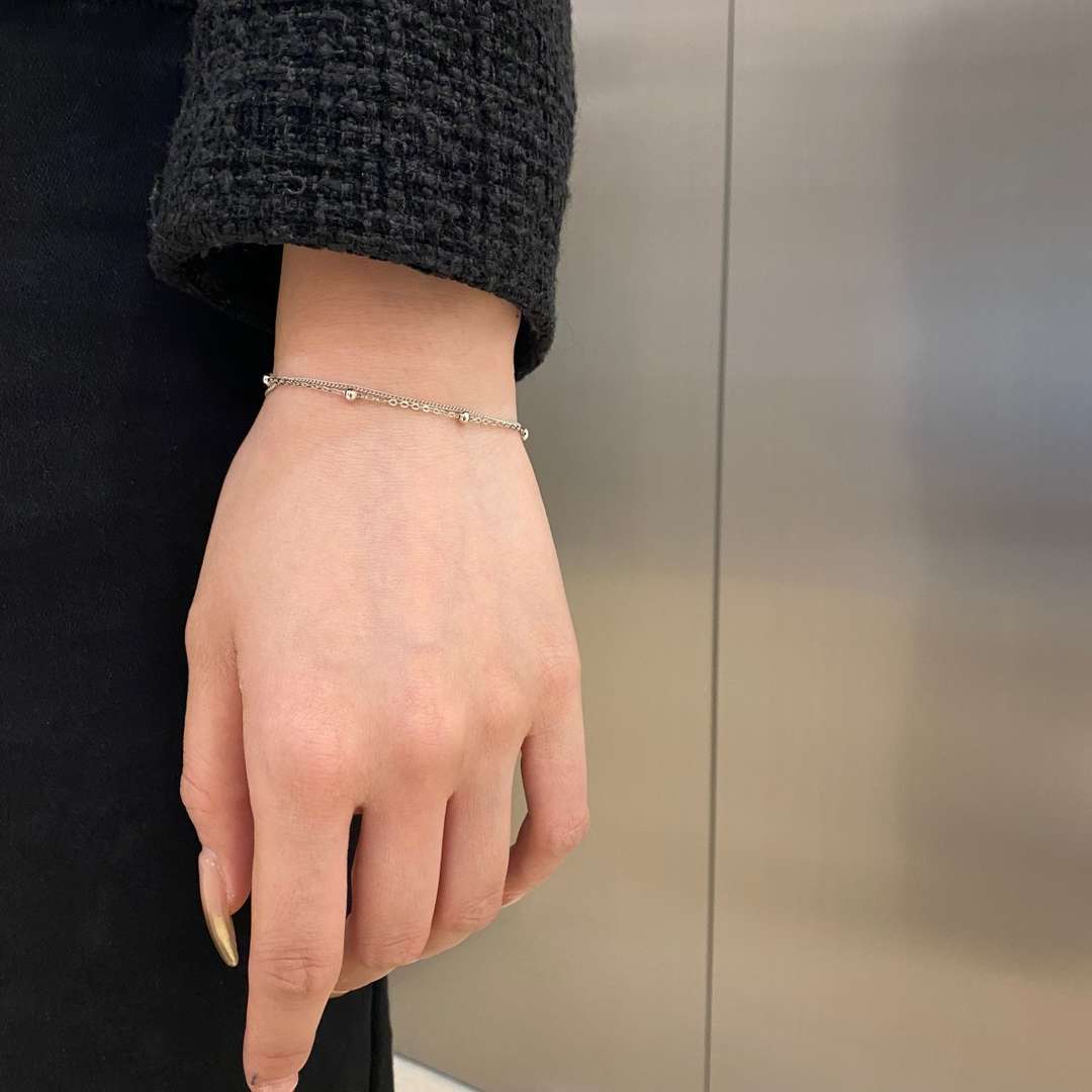 [Love's Uplift]Delicate Bead Double Layer Bracelet