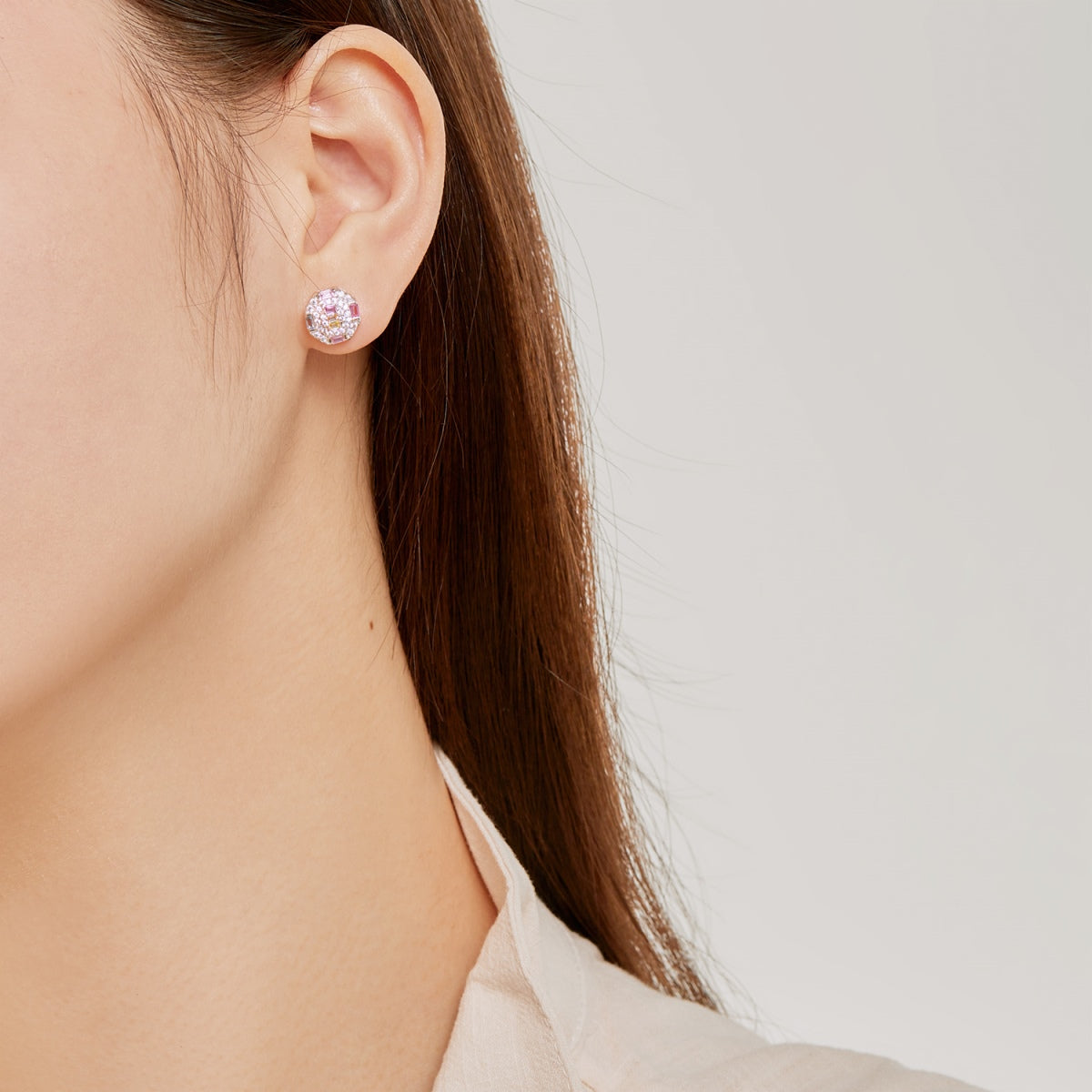 [Love's Uplift]Ornate Colorful Octagon Shape Daily Earrings