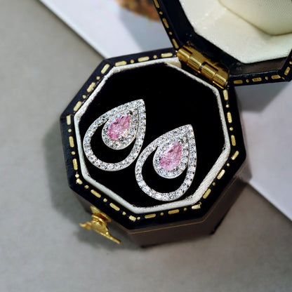 [Love's Uplift]Sparkling Delicate Water Drop Shape Daily Earrings