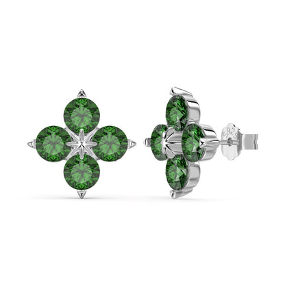 [Love's Uplift]Four-Leaf Clover Eight-Pointed Star Earrings
