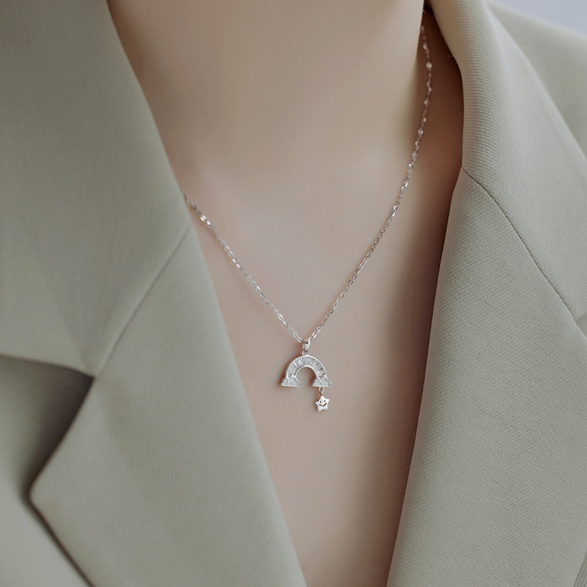 [Love's Uplift]Unique Rainbow Star Necklace