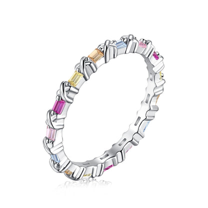 [Love's Uplift]Charming Colorful Round Cut Daily Ring