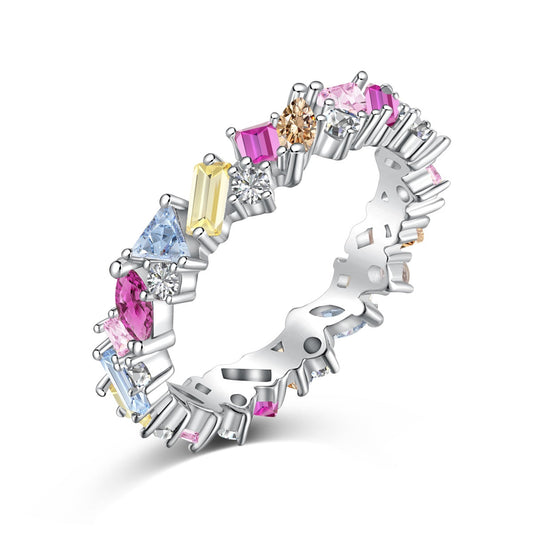 [Love's Uplift]Dazzling Polychromatic Multi cut Daily Ring