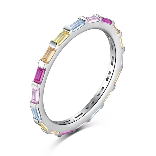 [Love's Uplift]Exquisite Multicolored Emerald Cut Daily Ring
