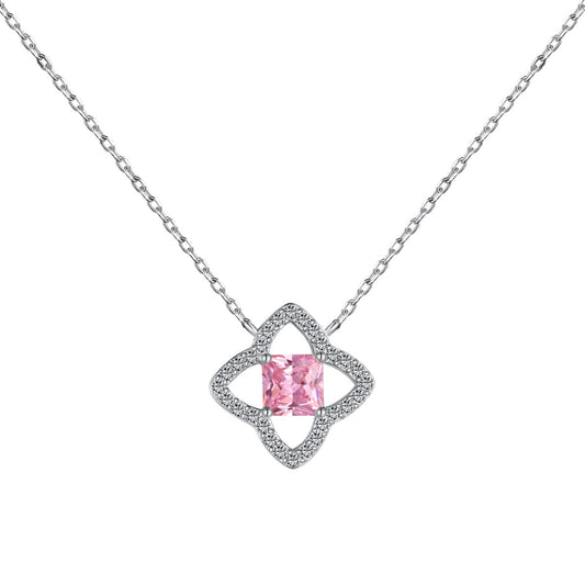 [Love's Uplift]Exquisite Flower Shape Princess Cut Necklace