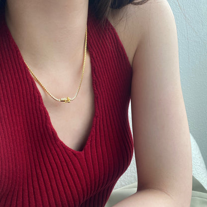 [Love's Uplift]Delicate Round Shape Tennis Necklace