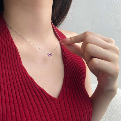 [Love's Uplift]6.0 carat Radiant Heart Shape Necklace