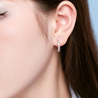 [Love's Uplift]Radiant Colorful Round Cut Earrings