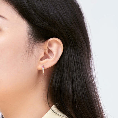 [Love's Uplift]Radiant Colorful Round Cut Earrings
