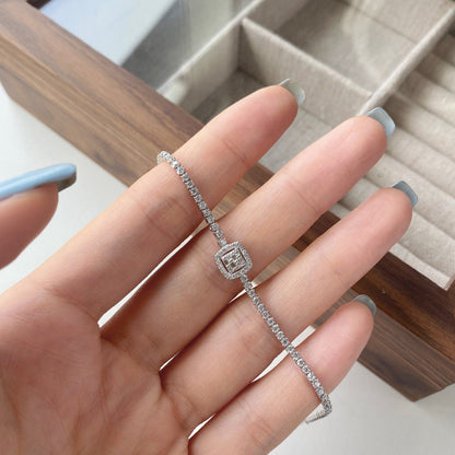 [Love's Uplift]Luxurious Dazzling Square Shape Banquet Bracelet