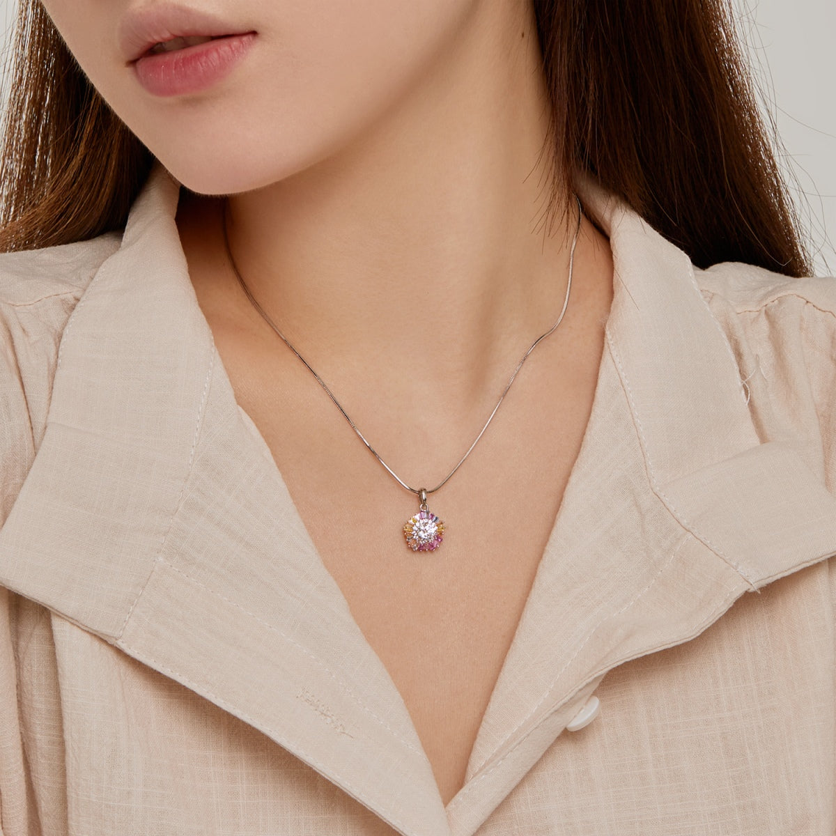[Love's Uplift]Charming Flower Colorful Necklace