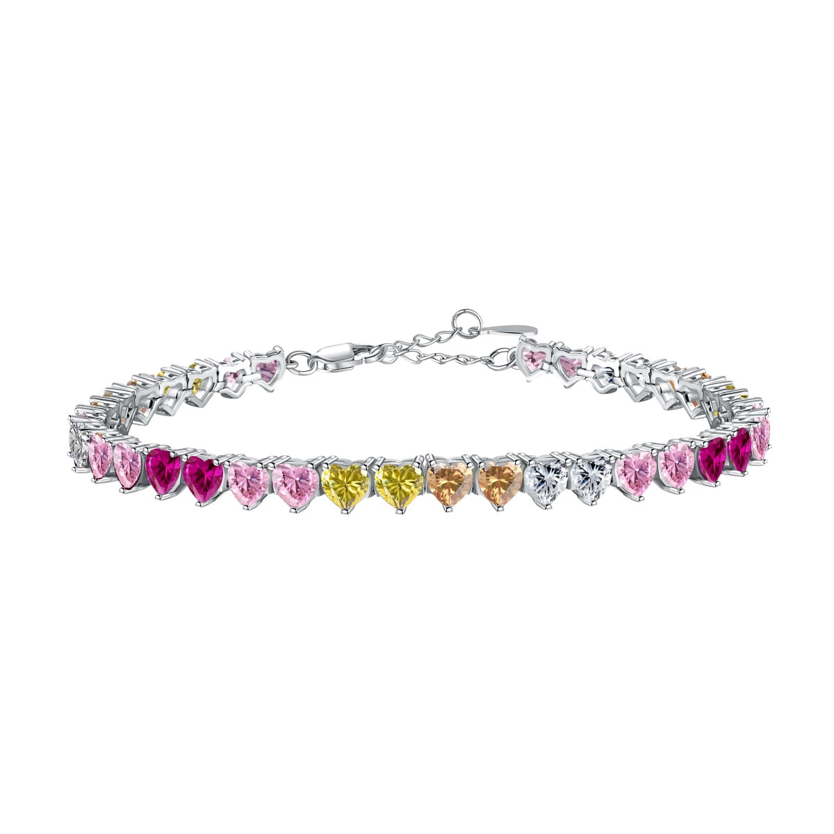 [Love's Uplift]Luxurious Colorful Romantic Heart Shape Lover Bracelet