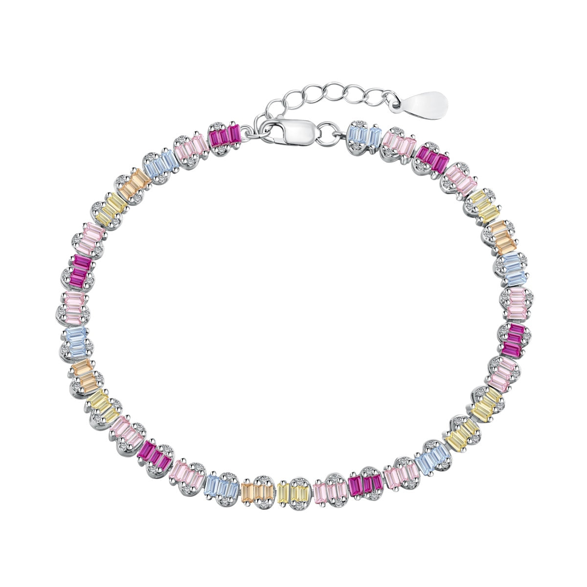 [Love's Uplift]Delicate Colorful Emerald Cut Party Bracelet