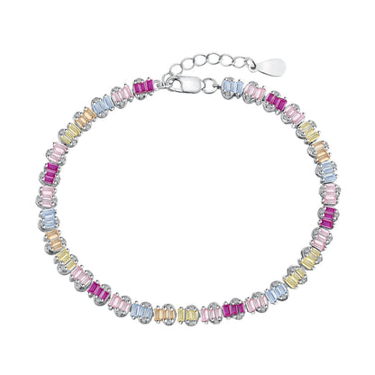 [Love's Uplift]Delicate Colorful Emerald Cut Party Bracelet