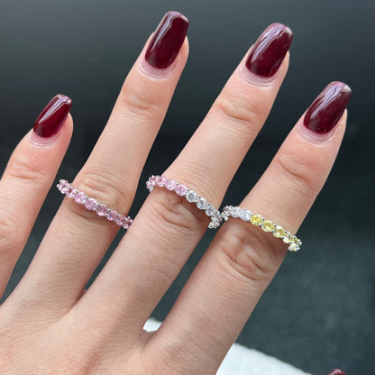 [Love's Uplift]Sparkling Round Cut Tennis Ring