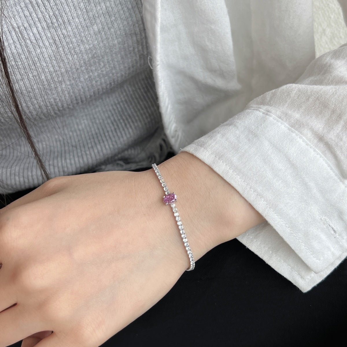 [Love's Uplift]0.75 Carat Exquisite Oval Cut Daily Bracelet