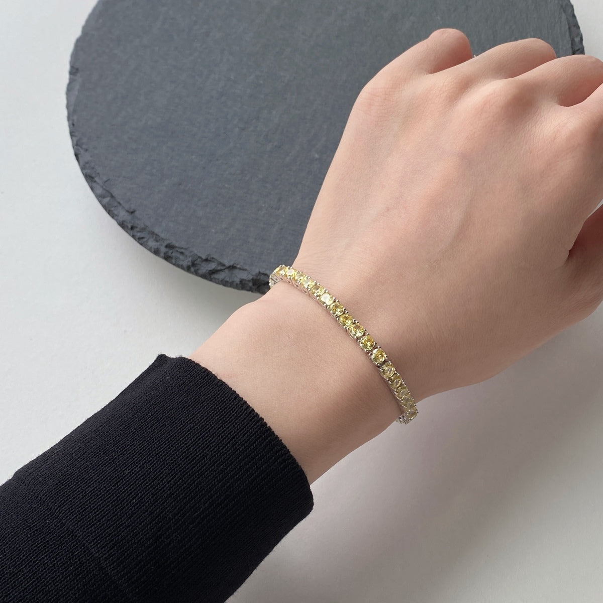 [Love's Uplift]Ornate Dazzling Round Cut Tennis Bracelet