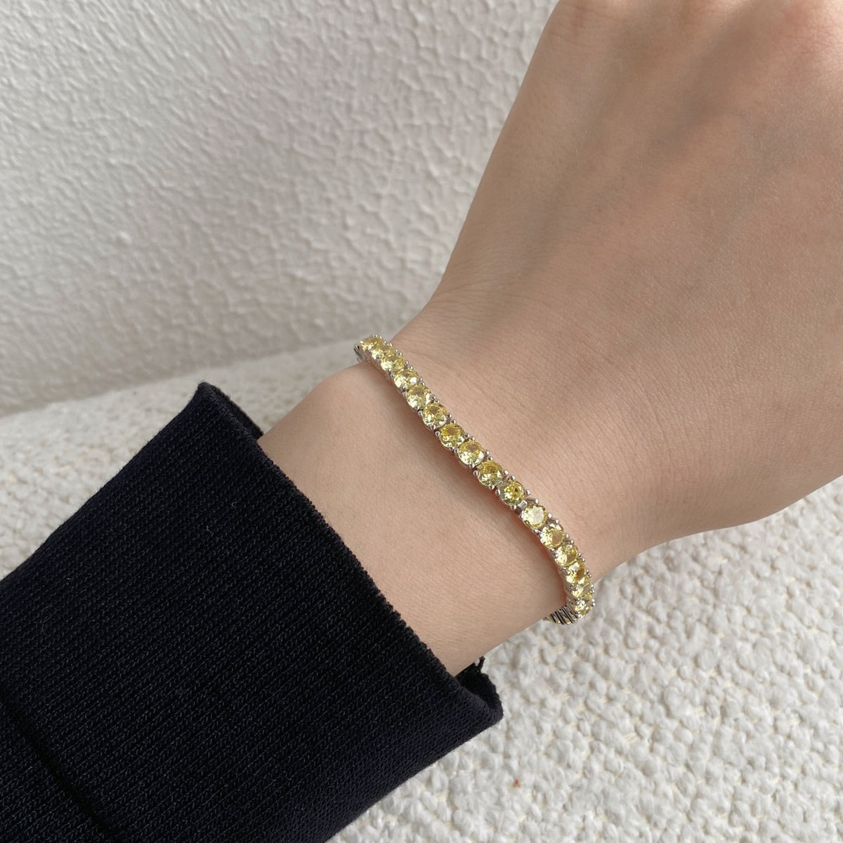 [Love's Uplift]Ornate Dazzling Round Cut Tennis Bracelet