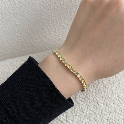 [Love's Uplift]Ornate Dazzling Round Cut Tennis Bracelet