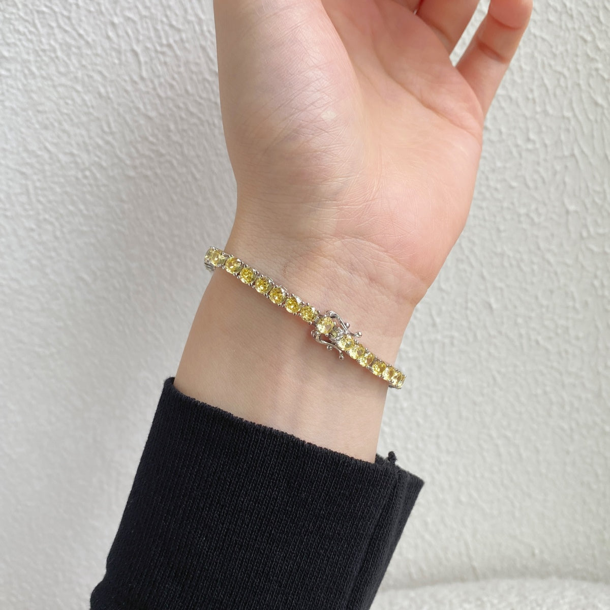[Love's Uplift]Ornate Dazzling Round Cut Tennis Bracelet