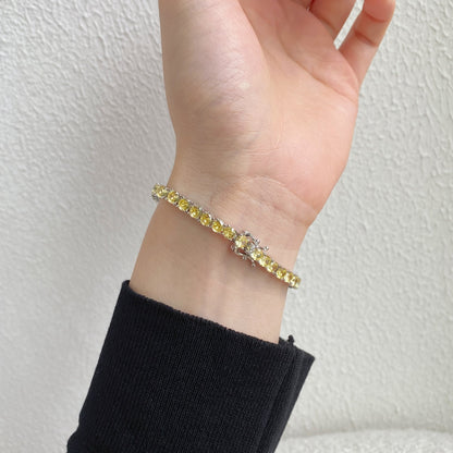 [Love's Uplift]Ornate Dazzling Round Cut Tennis Bracelet