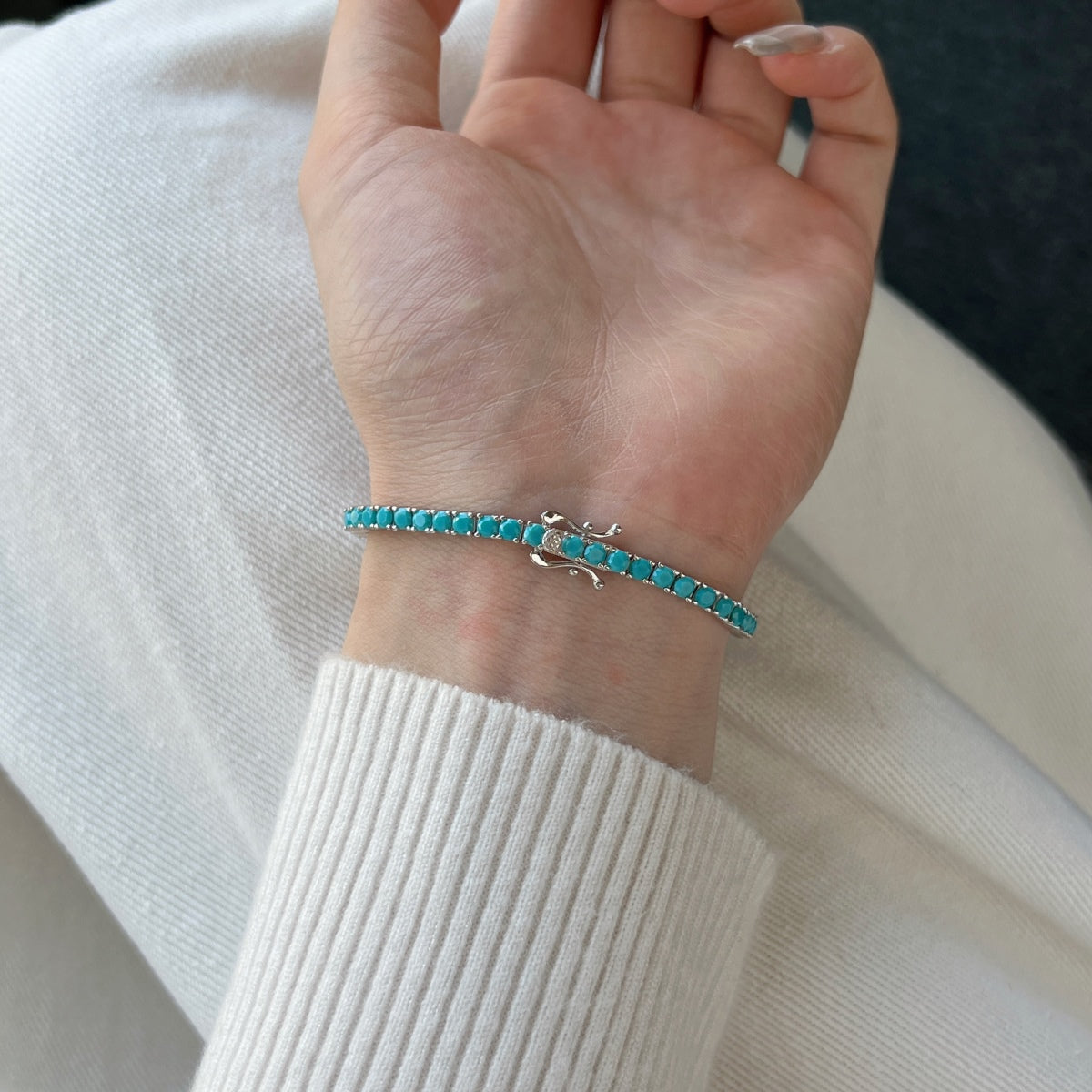 [Love's Uplift]Dainty Charming Round Cut Tennis Bracelet