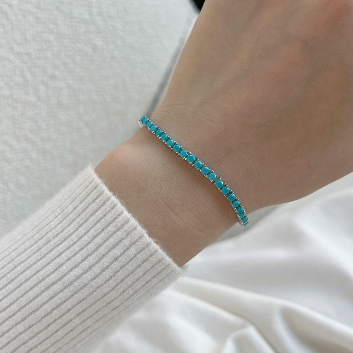 [Love's Uplift]Dainty Charming Round Cut Tennis Bracelet