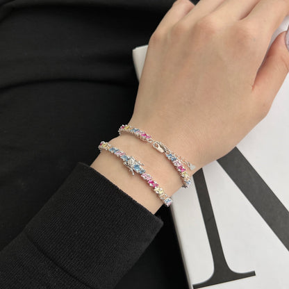 [Love's Uplift]Ornate Sparkling Multi Cut Party Bracelet