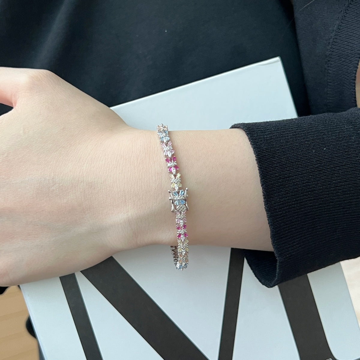 [Love's Uplift]Radiant Colorful Emerald Cut Party Bracelet