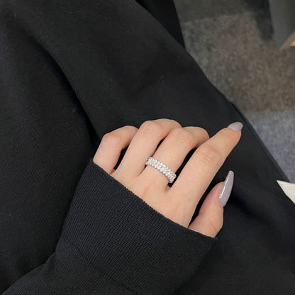 [Love's Uplift]Splashy Ornate Emerald Cut Cocktail Ring