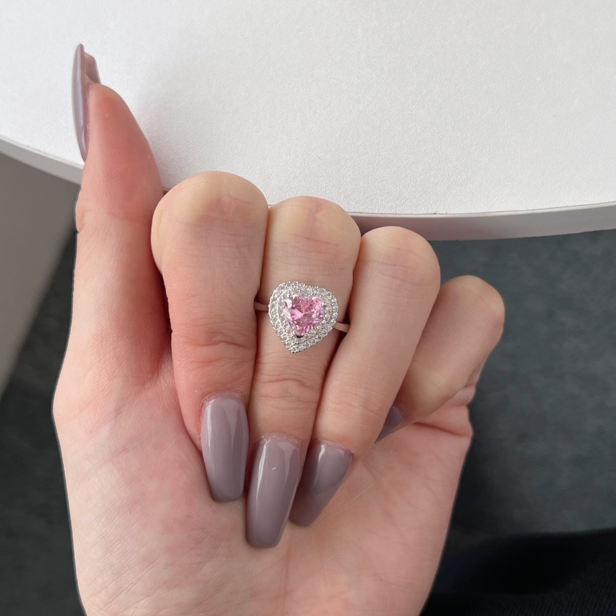 [Love's Uplift]Delicate Ebullient Heart Shape Wedding Ring