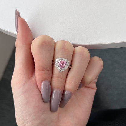 [Love's Uplift]Delicate Ebullient Heart Shape Wedding Ring