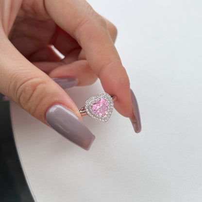 [Love's Uplift]Delicate Ebullient Heart Shape Wedding Ring